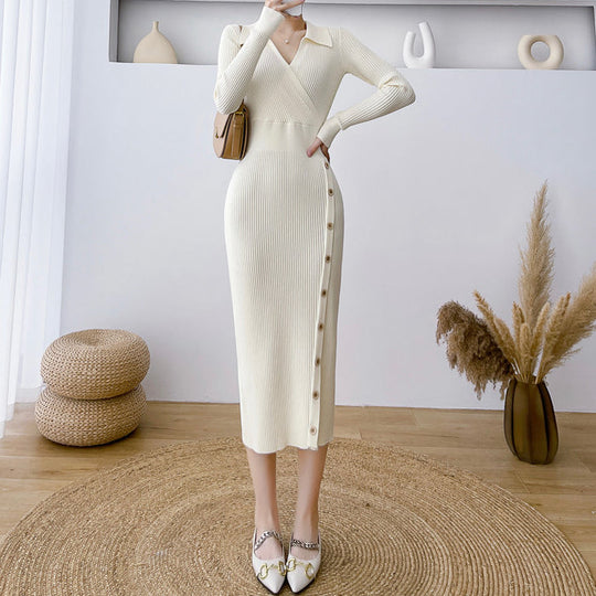 Heidi-Mode | Bodycon Über Das Knie Hüftbedeckendes Strickkleid