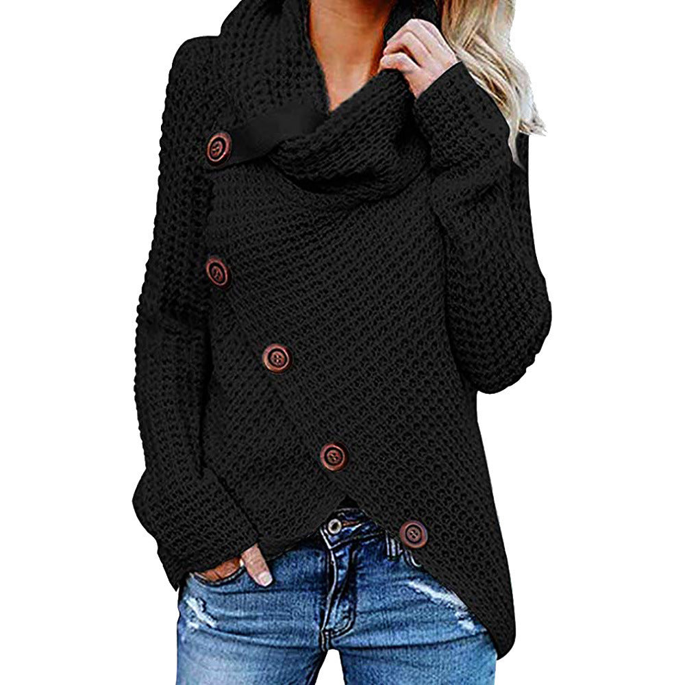 Damen Strickjacke mit asymmetrischem Schnitt und Kragen Heidi-Mode