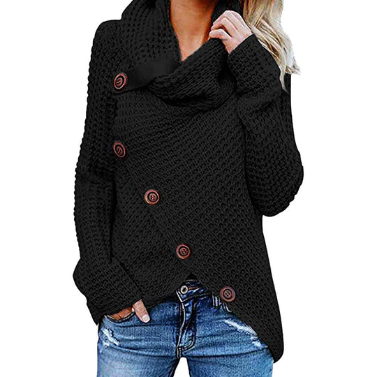 Damen Strickjacke mit asymmetrischem Schnitt und Kragen Heidi-Mode
