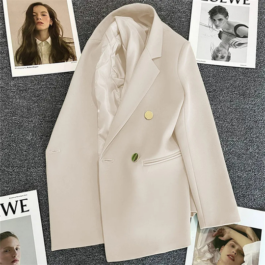 Lange Damen Blazer Mit Knopfverschluss