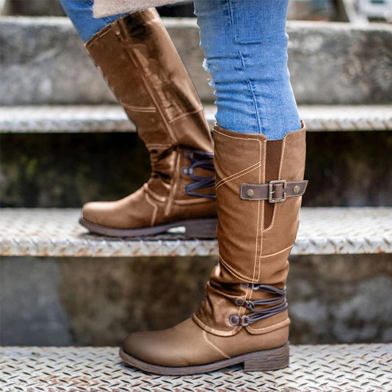Heidi-Mode | Leder Cowboy Stiefel mit Absatz für Frauen