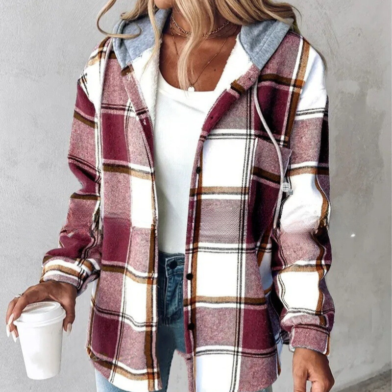 Heidi-Mode | Gestreifte Kapuzenstrickjacke