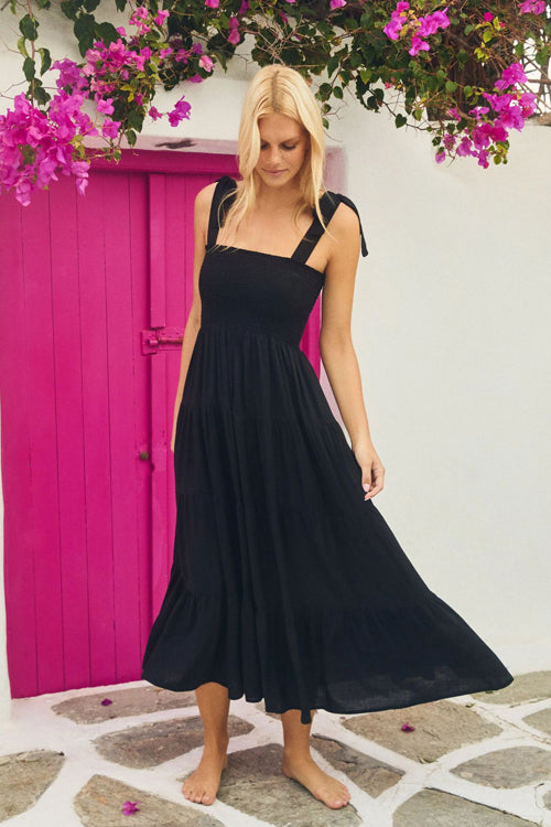 Heidi-Mode | Into The Sunsæt Print Maxi Kleid Orange