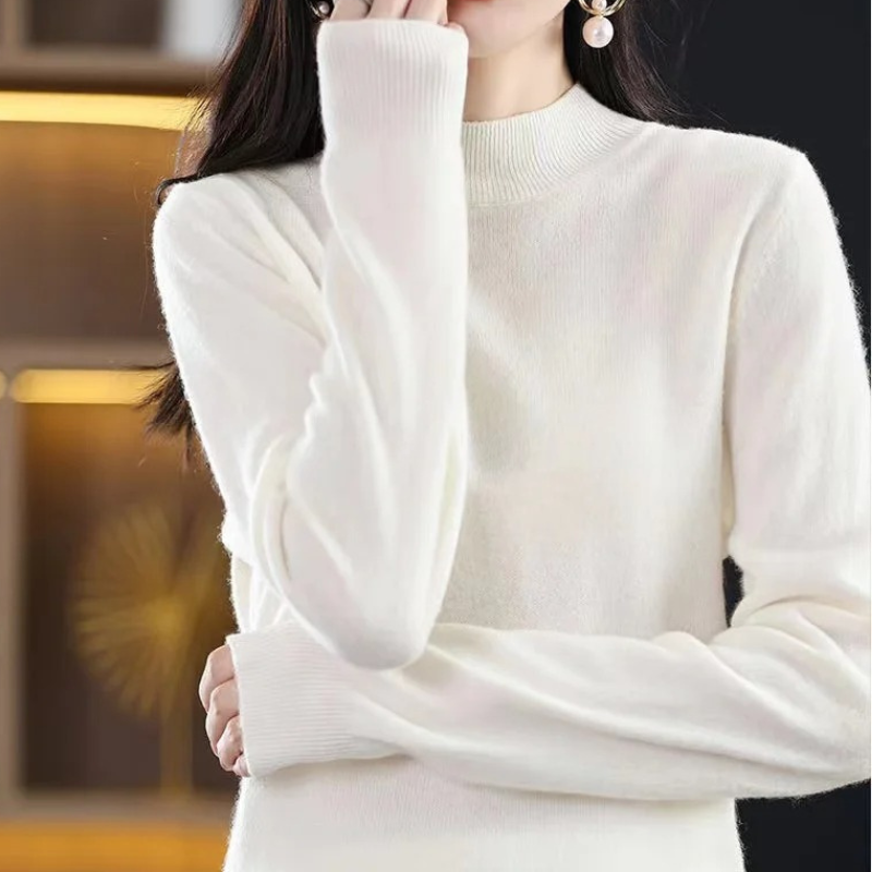 Heidi-Mode | Kaschmir Pullover Damen Hoher Kragen, Weich & Zeitloses Design