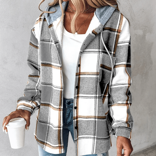 Heidi-Mode | Gestreifte Kapuzenstrickjacke