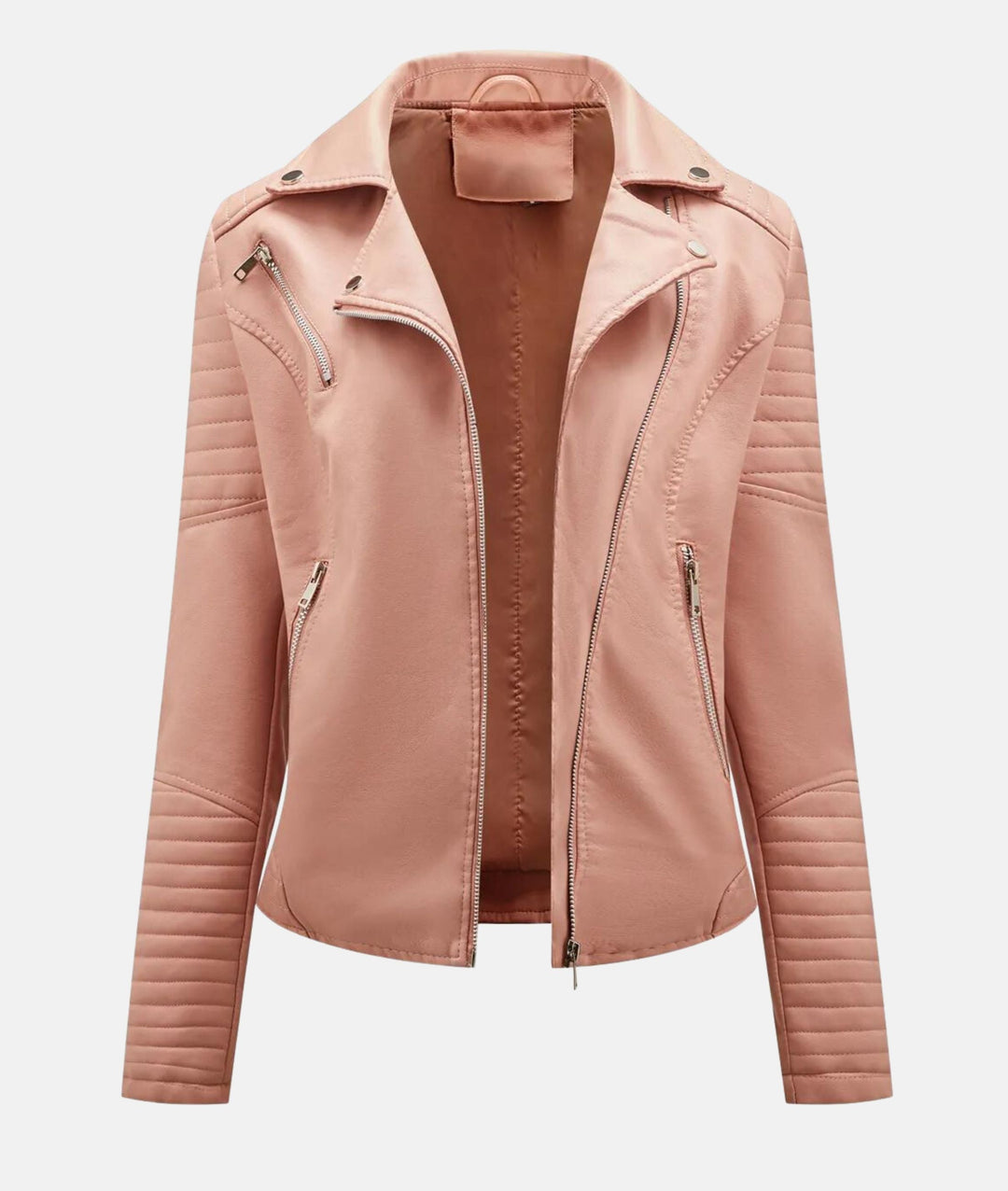 Heidi-Mode | Damen Lederjacke Ohne Kapuze Stilvolle Bikerjacke