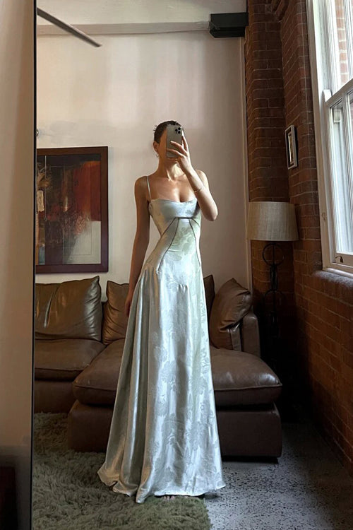 Heidi-Mode | Geschenk Der Liebe Blumen Tie Back Maxi Kleid Elfenbein