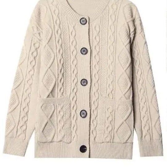 Heidi-Mode | Strickjacke Damen mit Rundhals und Knopfschluss