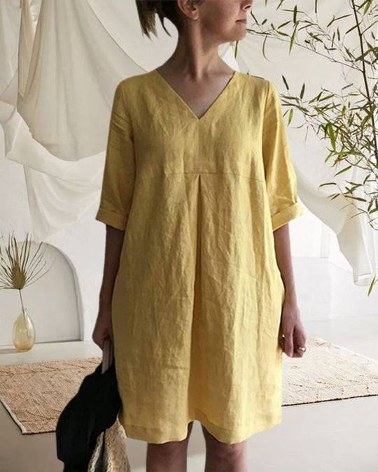 Heidi-Mode | Luftige Tunika Kleid mit V-Ausschnitt