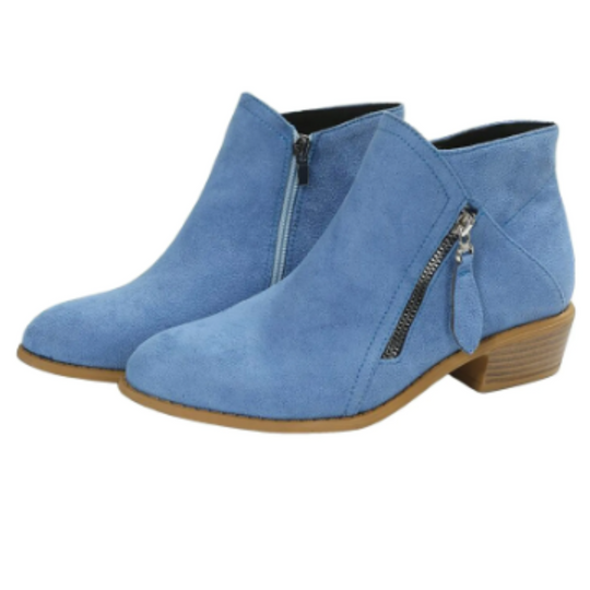 Heidi-Mode | Modische Stiefeletten für Damen mit Reißverschluss und Niedrigem Absatz Damen Stiefeletten