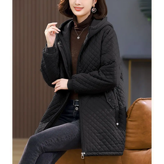 Heidi-Mode | Warme fleecegefütterte gesteppte Jacke in einfarbiger Ausführung mit Reißverschluss Ideal für Herbst/Winter