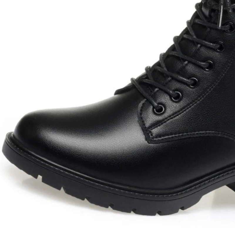 Heidi-Mode | Damenstiefel mit Schnalle und Nieten Design Stabiler Absatz