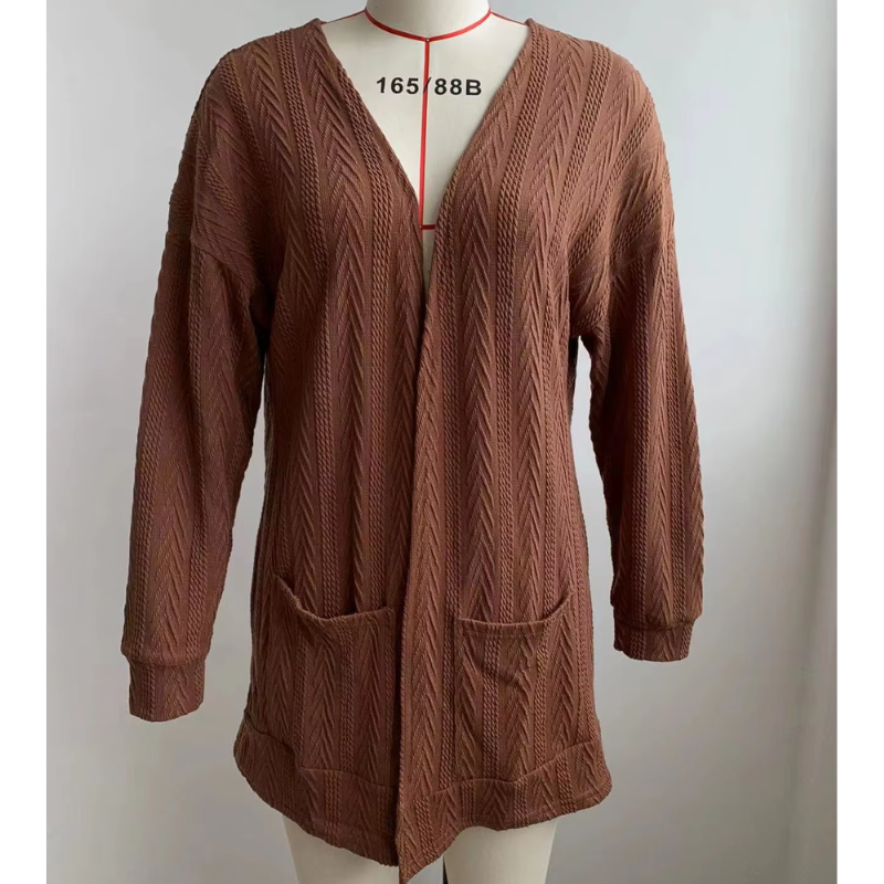 Heidi-Mode | Lange Strickjacken Damen Leichtgewicht Strickjacke mit Taschen