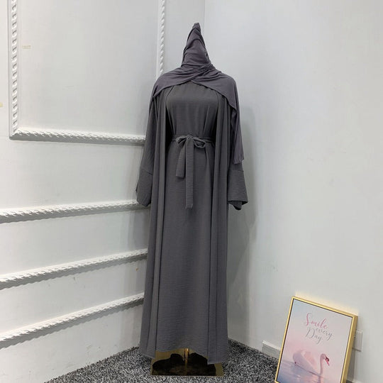 Heidi-Mode | 3 Teile Set Abaya Kleid Arabische Frauen Kleidung Anzug Ohne Abaya, Innenkleid und Scharf