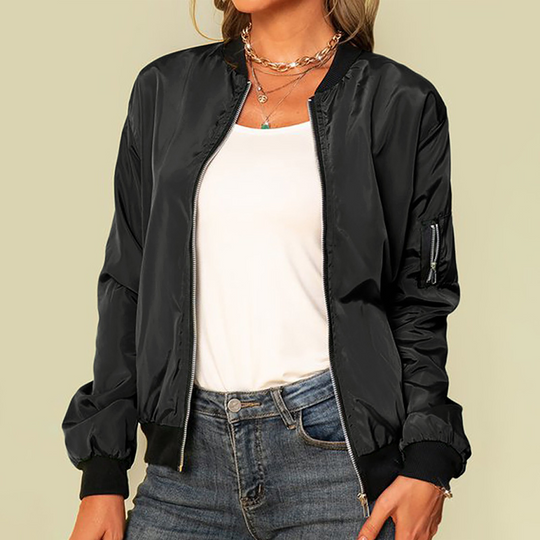 Heidi-Mode | Klassisches Lässiges Bomberjacke Damen