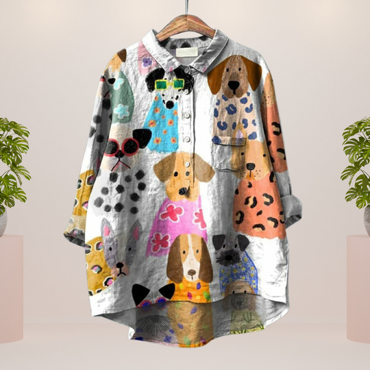 Heidi-Mode | Exklusives Damenhemd mit Kunstdruck