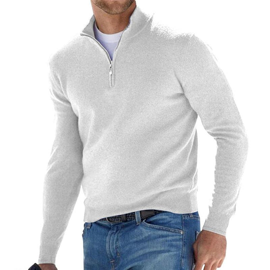 Klassischer Herren-Pullover mit Reißverschlusskragen