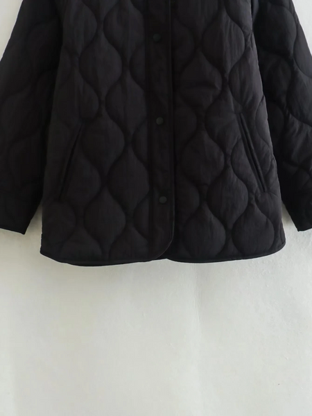 Heidi-Mode | Elegante Langarm-Steppjacke mit Ein-Knopf-Verschluss Ideal für Herbst/Winter