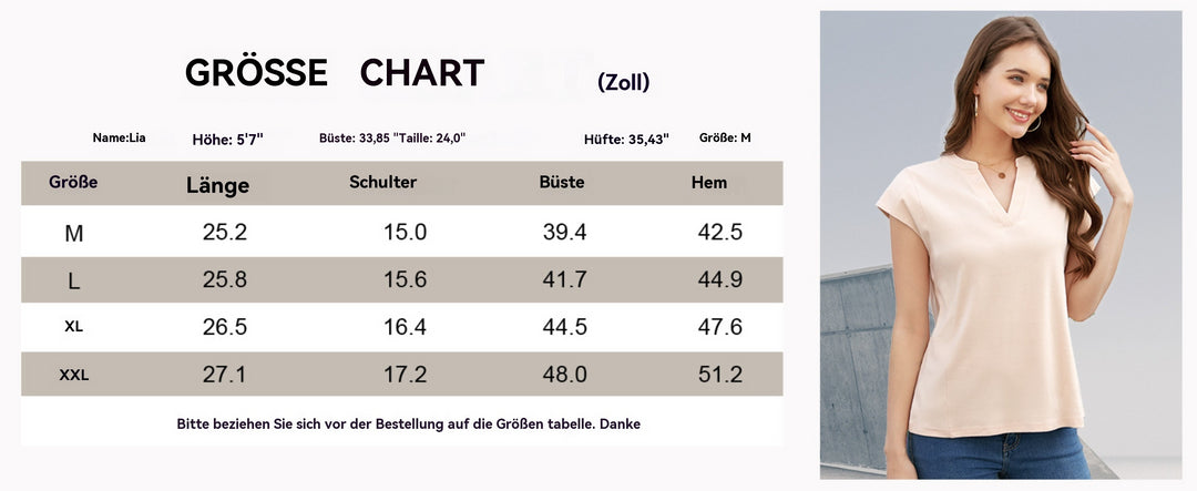Heidi Mode | V-Ausschnitt kurze Ärmel