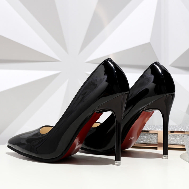 Damen Elegante Hochglanz-Pumps mit schmaler Silhouette und komfortablem Innenfutter Heidi-Mode