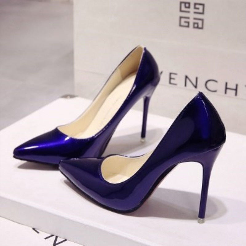 Damen Elegante Hochglanz-Pumps mit schmaler Silhouette und komfortablem Innenfutter Heidi-Mode