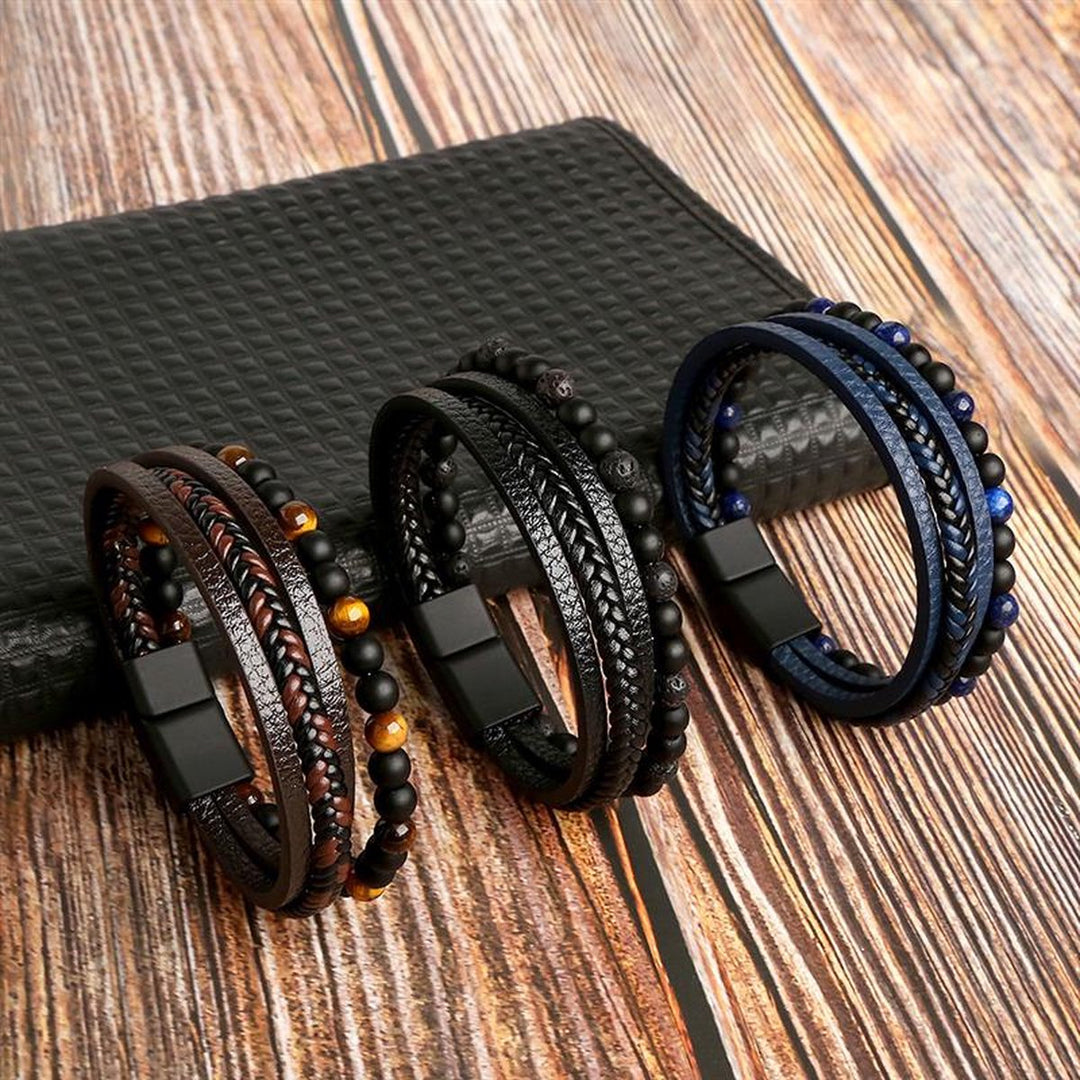 Heidi-Mode - Grandioses Lederarmband Set für Männer