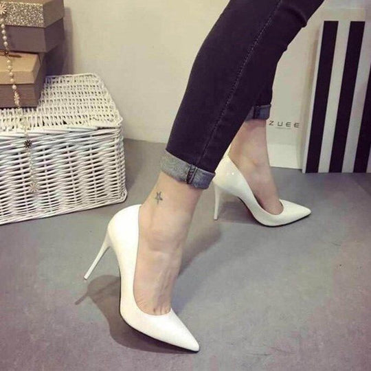 Damen Elegante Hochglanz-Pumps mit schmaler Silhouette und komfortablem Innenfutter Heidi-Mode