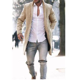 Herren edler wool-blazer mit schmalem Schnitt und stilvollen Details Heidi-Mode