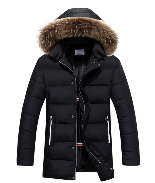 Herren Winterjacke mit abnehmbarer Kapuze und weichem Kunstfell Heidi-Mode