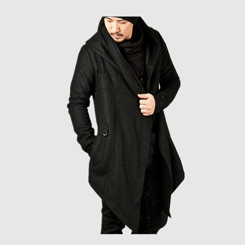 Herren lässiger Strickmantel mit ausdrucksstarkem Design und Kapuze Heidi-Mode