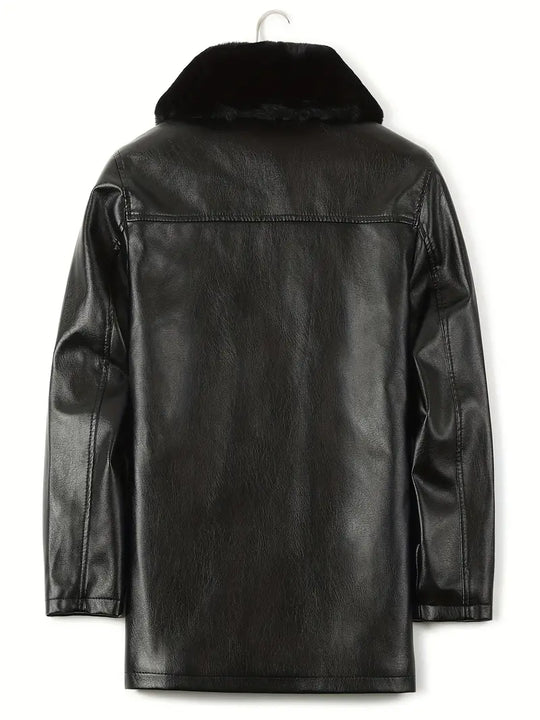 Heidi-Mode - Herren Warme Fleece-PU Jacke