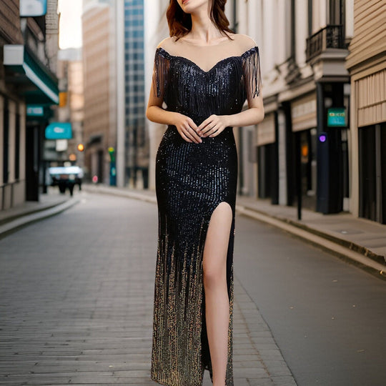 Heidi-Mode | Sexy Pailletten Abendkleid