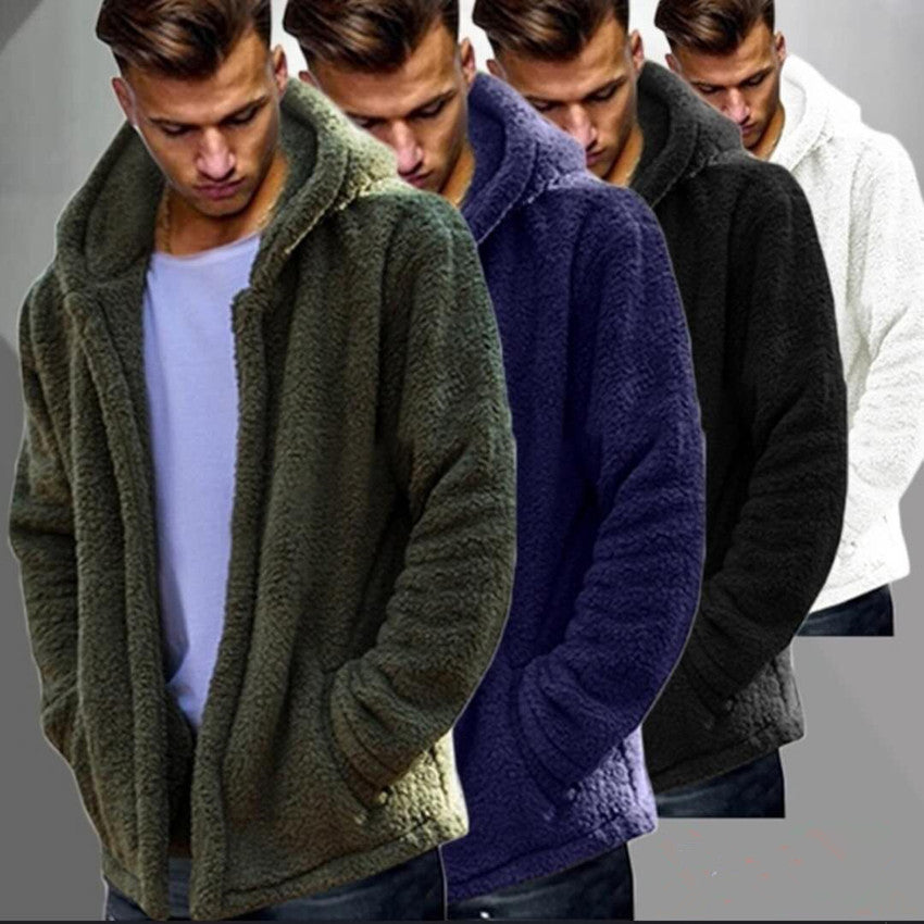 Herren Kuschelige Fleecejacke mit Kapuze Heidi-Mode