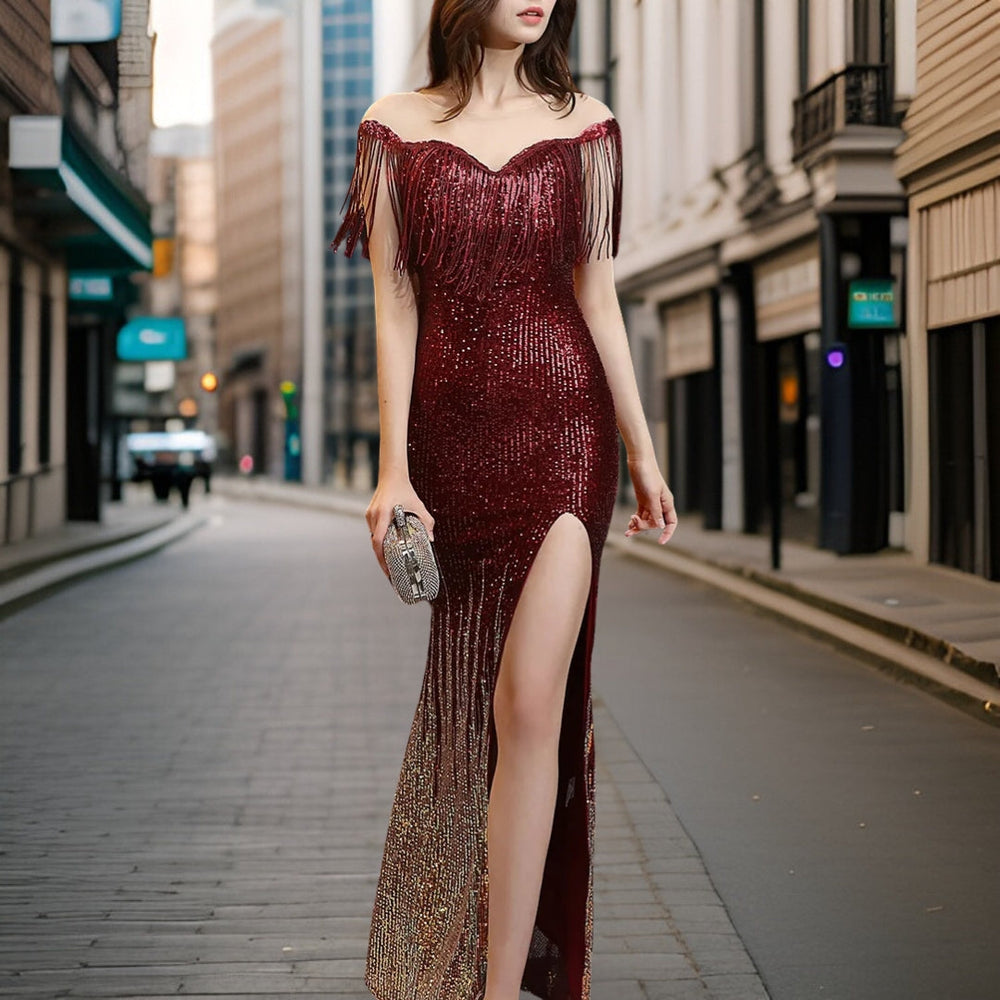 Heidi-Mode | Sexy Pailletten Abendkleid