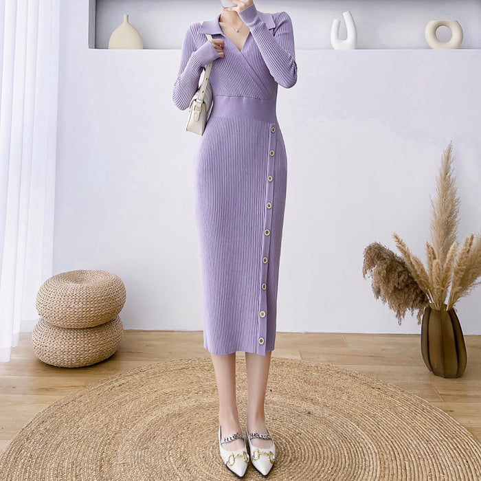 Heidi-Mode | Bodycon Über Das Knie Hüftbedeckendes Strickkleid