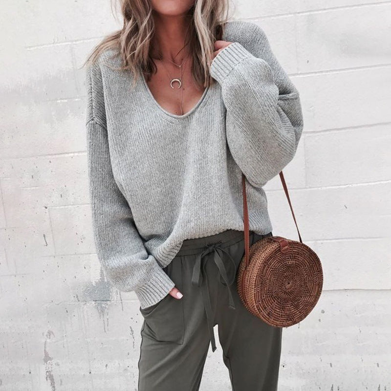 Damen lässiger Oversize-Pullover Heidi-Mode