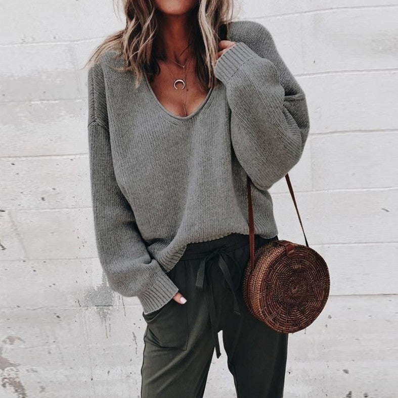 Damen lässiger Oversize-Pullover Heidi-Mode