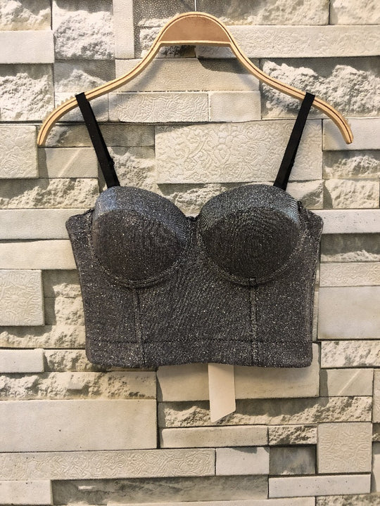 Damen Bustier Oberteil mit formendem Design und verspielten Trägern Heidi-Mode