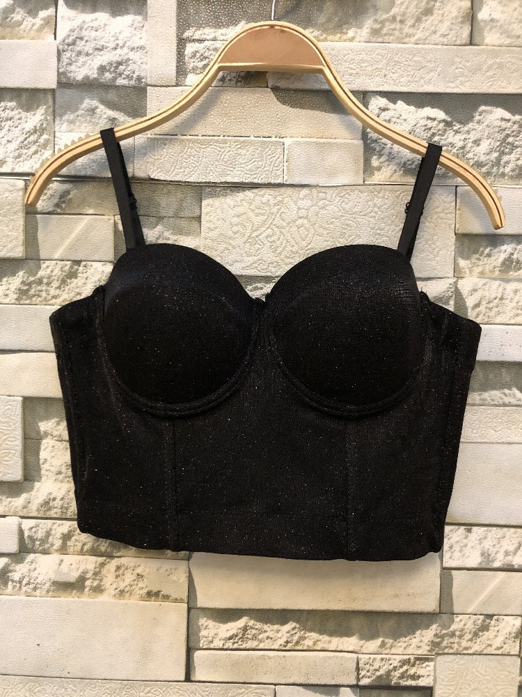Damen Bustier Oberteil mit formendem Design und verspielten Trägern Heidi-Mode