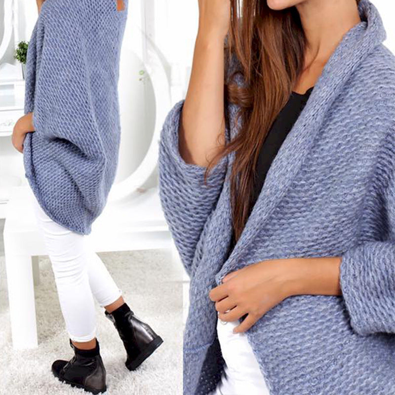 Damen Oversized Strickponcho Heidi-Mode