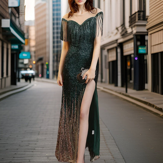 Heidi-Mode | Sexy Pailletten Abendkleid