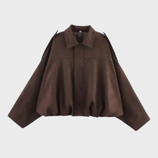 Heidi-Mode | Wildleder Übergroße Warme Lederjacke