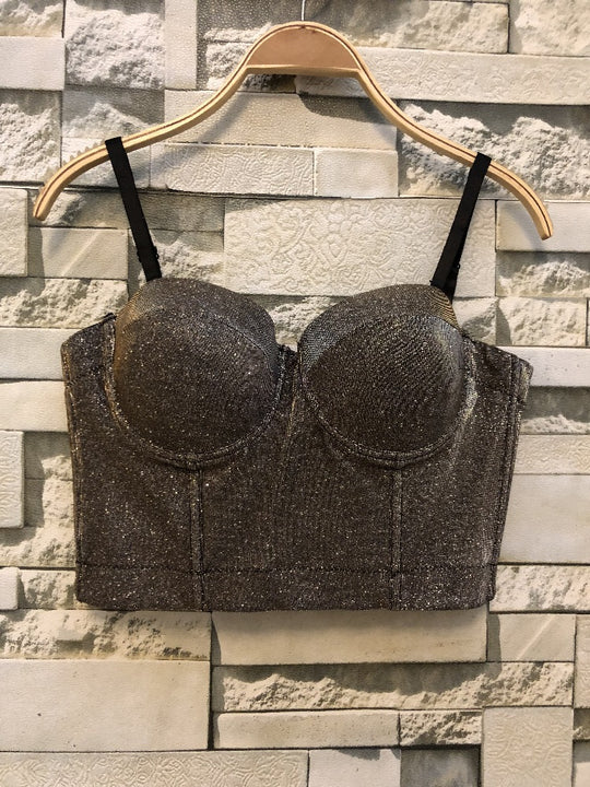 Damen Bustier Oberteil mit formendem Design und verspielten Trägern Heidi-Mode