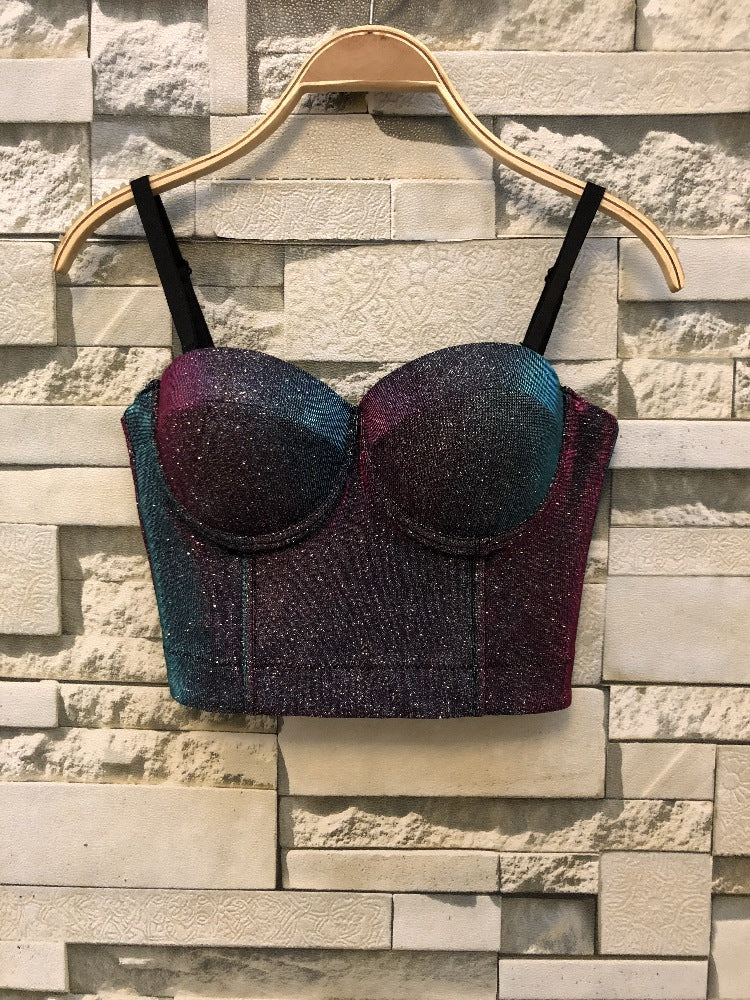 Damen Bustier Oberteil mit formendem Design und verspielten Trägern Heidi-Mode