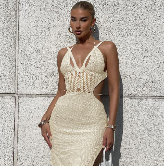 Heidi-Mode | Neck Back Schnür Transparent Kleid