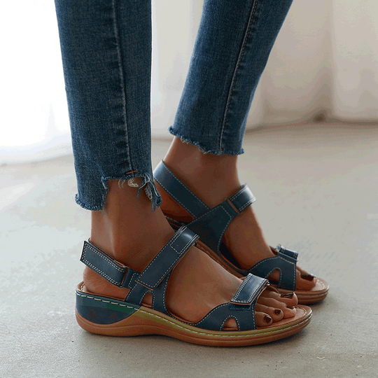 Damen Sandalen mit weichem Fußbett und verstellbarem Riemensystem Heidi-Mode