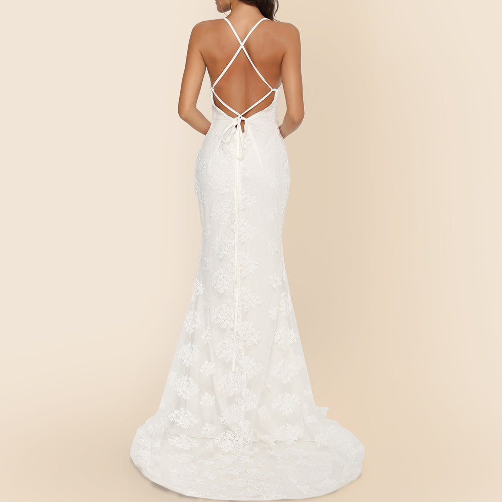 Heidi-Mode | Damen Ärmelloses Bodenlanges Ballkleid mit Schleppe