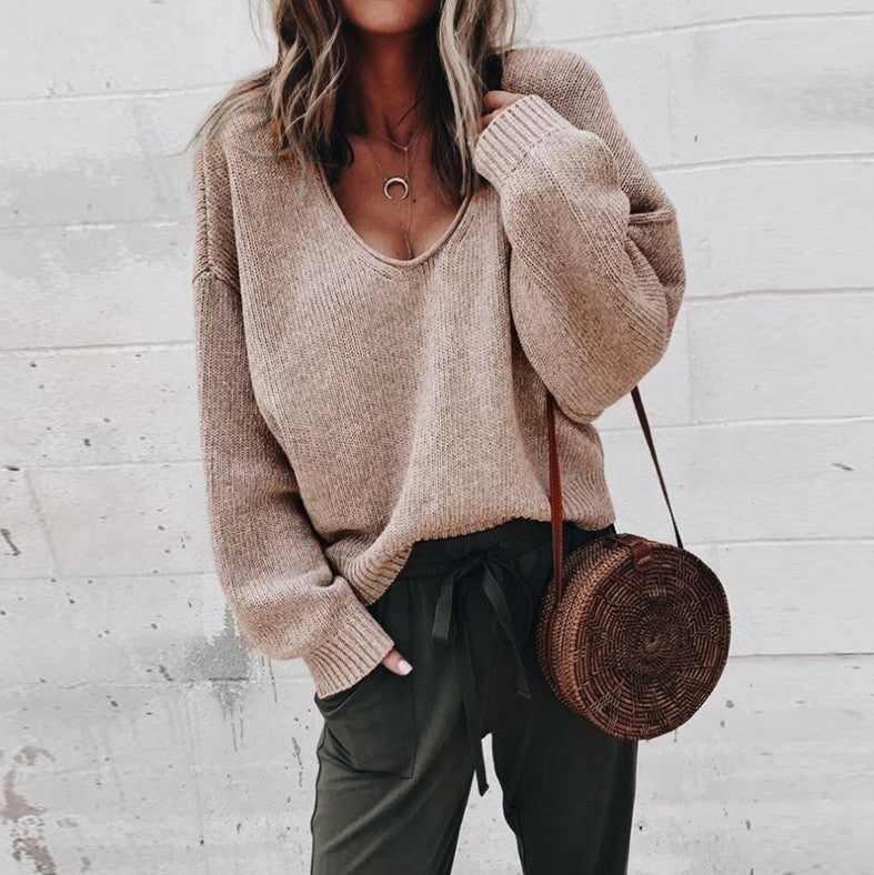 Damen lässiger Oversize-Pullover Heidi-Mode