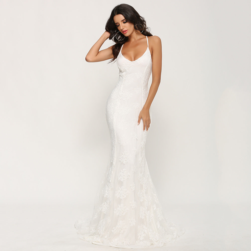 Heidi-Mode | Damen Ärmelloses Bodenlanges Ballkleid mit Schleppe