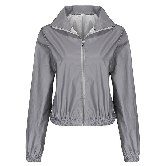 Damen Sportliche Windbreaker-Jacke mit elastischem Bund und hoher Atmungsaktivität Heidi-Mode